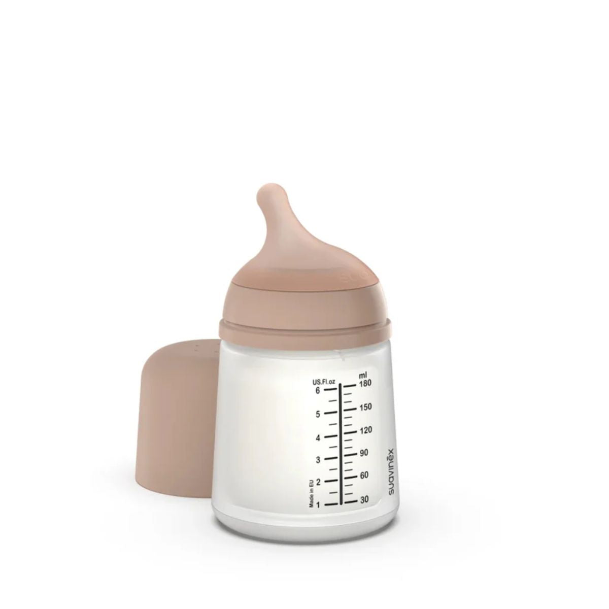 Suavinex Zero.Zero Anti-Colic Baby Bottle 6 oz Adaptable Flow 0M+ - Medium Tone - Ideal for Newborns and Early Stages