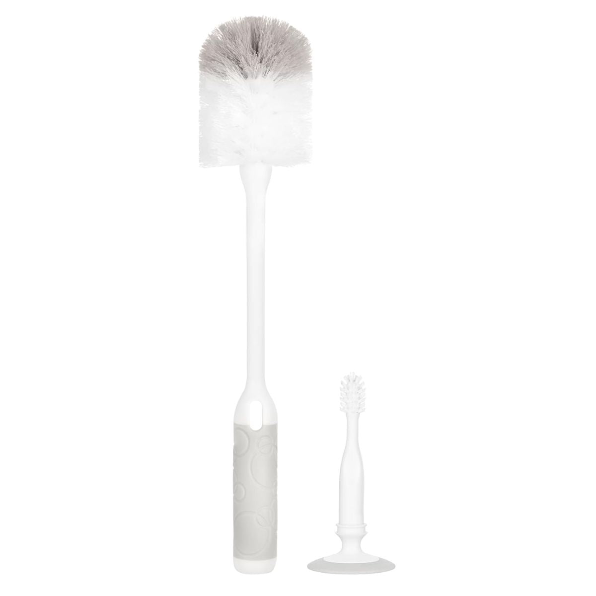 Ubbi Deluxe Baby Bottle Brush - Grey - Efficient 2 in 1 Cleaning Solution