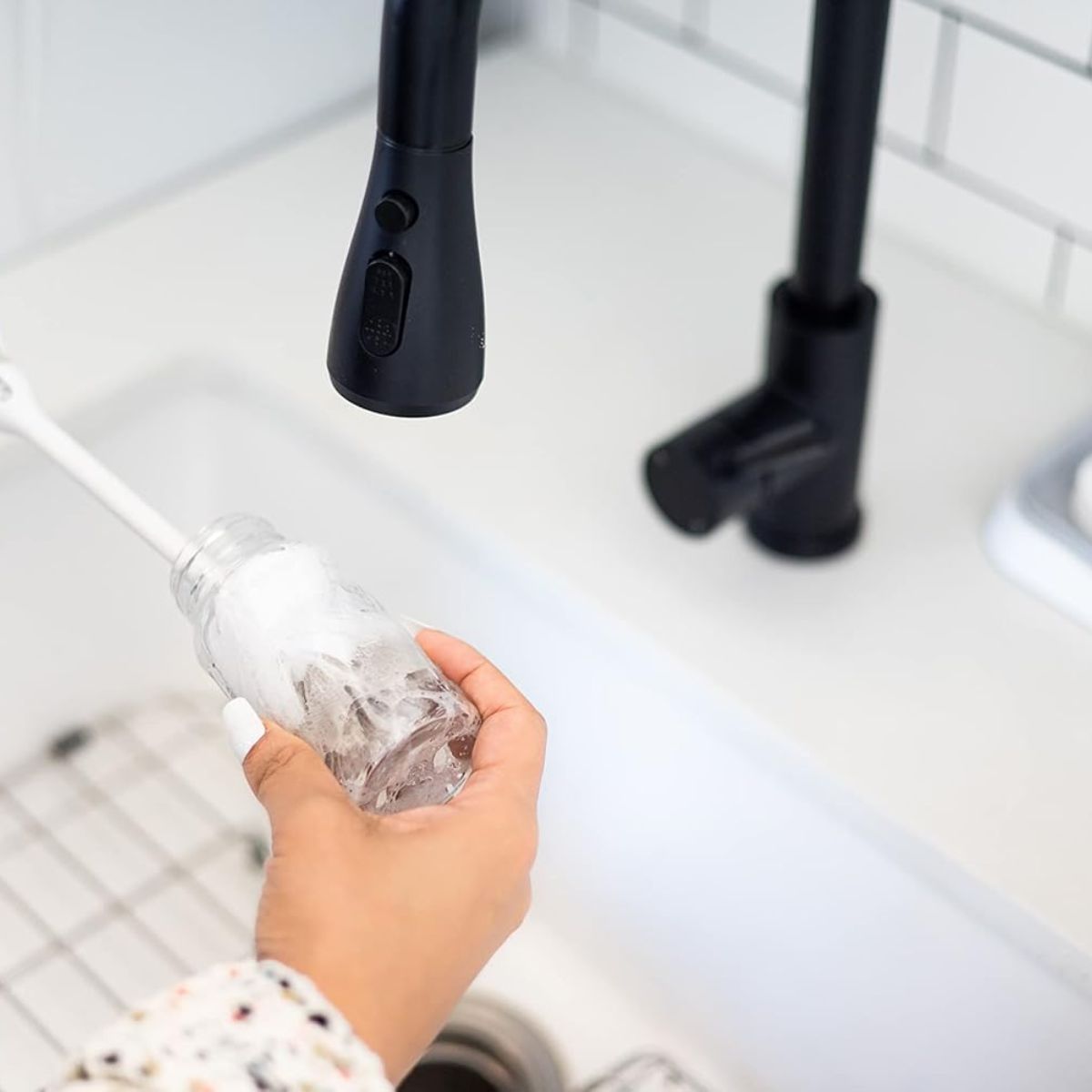 Ubbi Deluxe Baby Bottle Brush - Grey - Designed for Small Parts